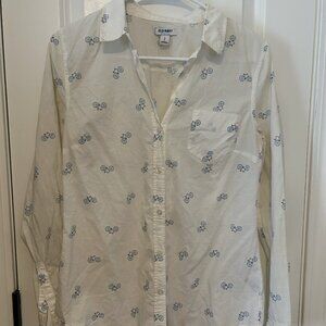 Cute bicycle print button up